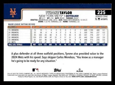 2025 Topps #225 Tyrone Taylor Sandglitter - Baseball Card Single