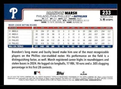 2025 Topps #233 Brandon Marsh - Baseball Card Single