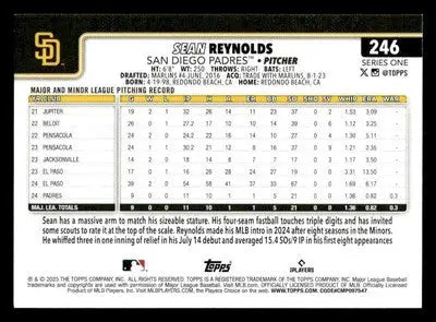 2025 Topps #246 Sean Reynolds - Baseball Card Single
