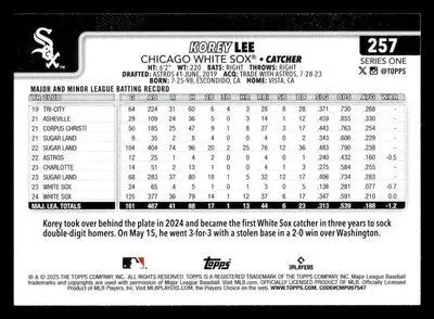 2025 Topps #257 Korey Lee - Baseball Card Single