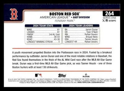 2025 Topps #264 Boston Red Sox - Baseball Card Single