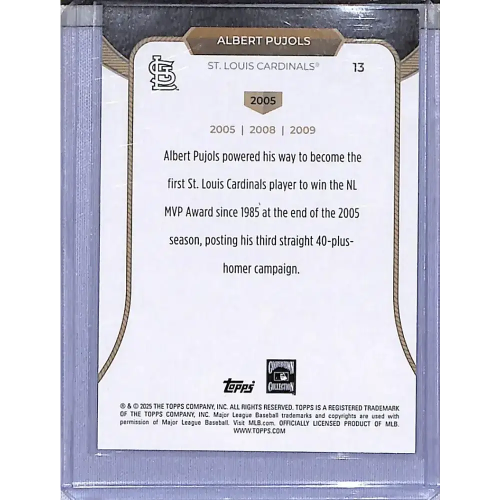 2025 Topps 3XMVP #13 Albert Pujols 2005 NM-MT St. Louis Cardinals - Baseball Card Single