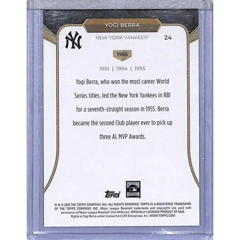 2025 Topps 3XMVP #24 Yogi Berra 1955 NM-MT New York Yankees - Baseball Card Single
