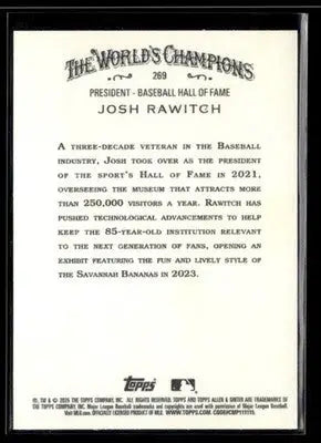 2025 Topps Allen & Ginter Josh Rawitch #269 President Baseball Hall of Fame