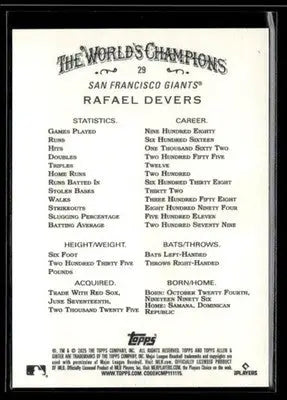 2025 Topps Allen & Ginter Rafael Devers #29 San Francisco Giants