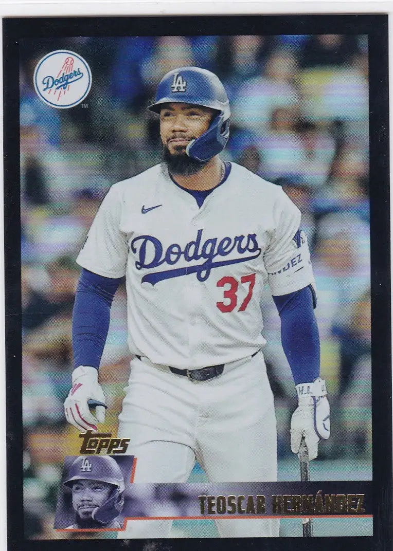 2025 Topps Archives Black Foil #192 Teoscar Hernandez Los Angeles Dodgers - Baseball Card Single