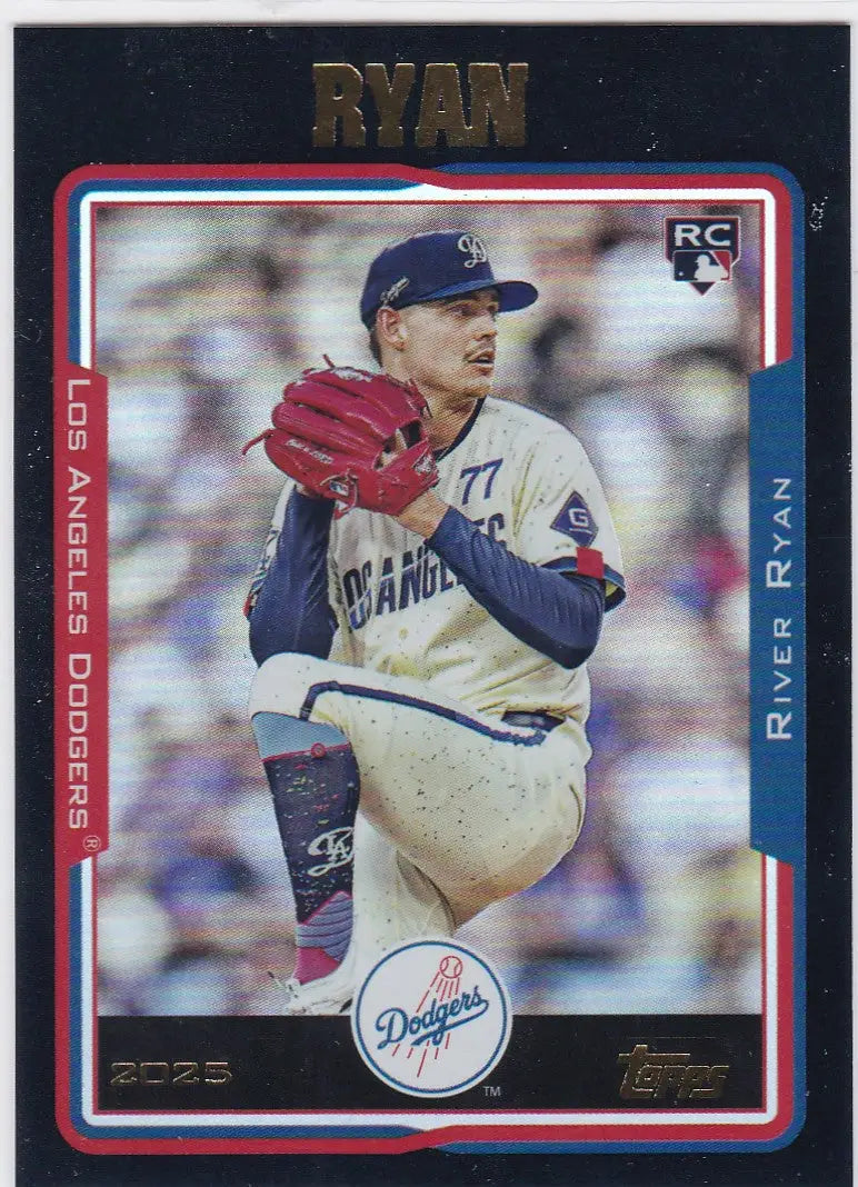 2025 Topps Archives Black Foil #210 River Ryan RC Los Angeles Dodgers - Baseball Card Single