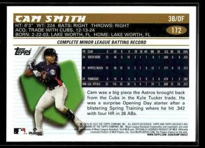 2025 Topps Archives Cam Smith #172 Houston Astros