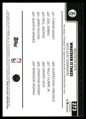 2025 Topps Basketball Mikal Bridges Cam Johnson #2 Basketball - Basketball Card Single