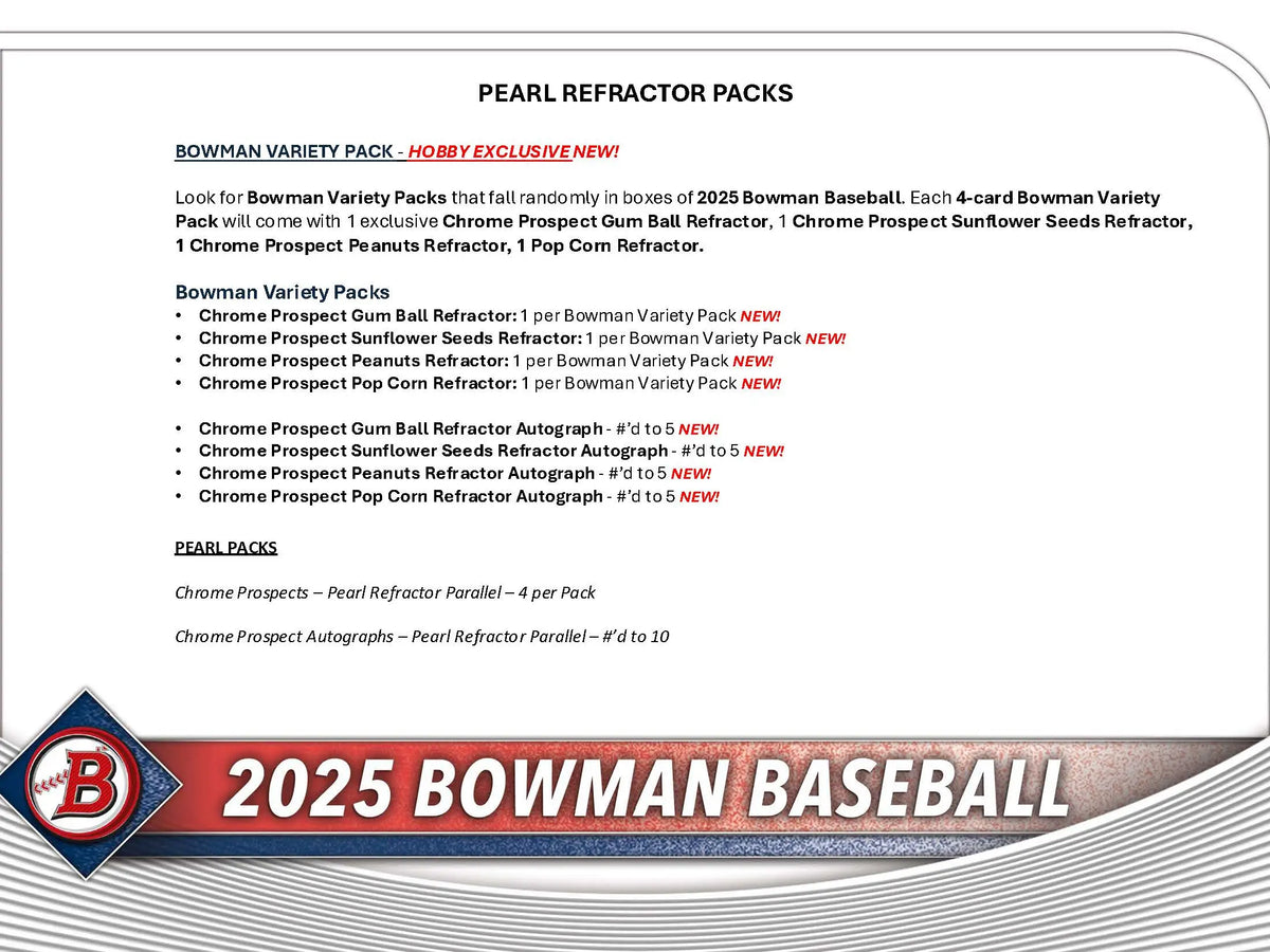 2025 Topps Bowman Baseball Hobby Box - Baseball Card Box