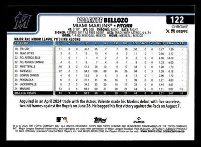 2025 Topps Chrome #122 Valente Bellozo - Baseball Card Single