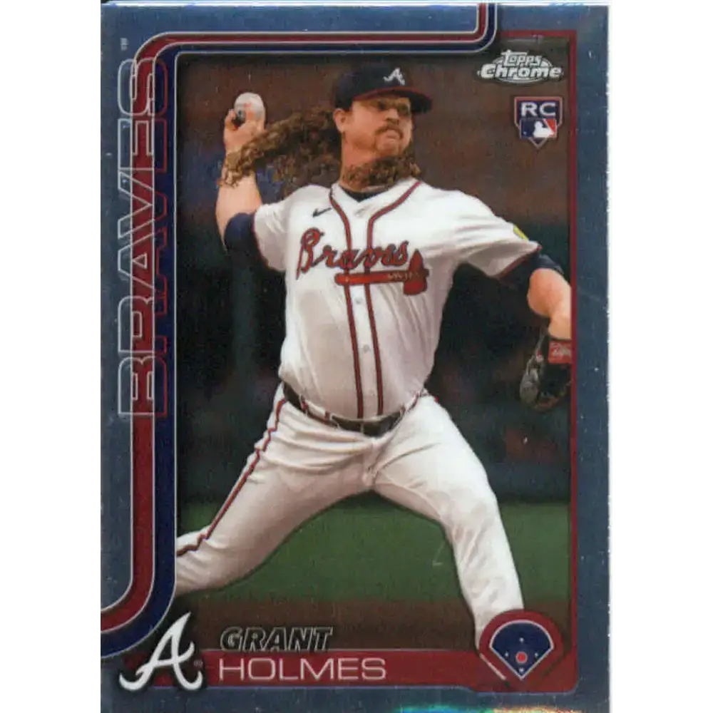 2025 topps Chrome #169 Grant Holmes NM-MT RC Rookie Atlanta Braves Baseball Card - Baseball Card Single