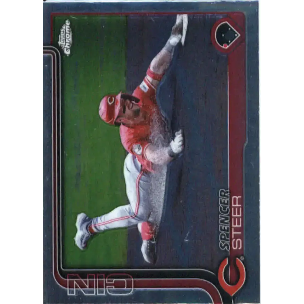 2025 topps Chrome #174 Spencer Steer NM-MT Cincinnati Reds Baseball Card - Baseball Card Single