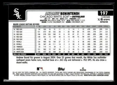 2025 Topps Chrome #197 Andrew Benintendi Refractors - Baseball Card Single