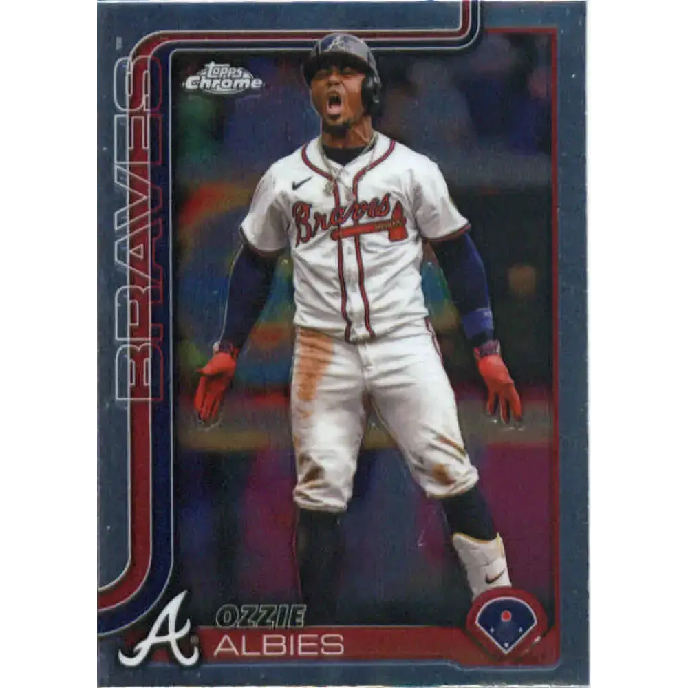 2025 topps Chrome #206 Ozzie Albies NM-MT Atlanta Braves Baseball Card - Baseball Card Single