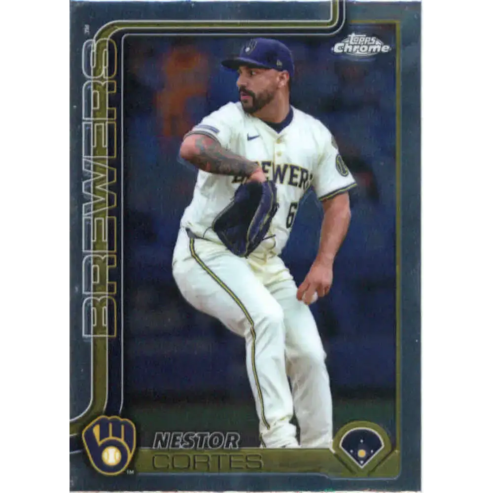 2025 topps Chrome #22 Nestor Cortes NM-MT Milwaukee Brewers Baseball Card - Baseball Card Single