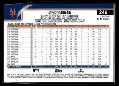 2025 Topps Chrome #246 Kodai Senga X-Fractors - Baseball Card Single