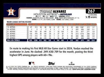 2025 Topps Chrome #267 Yordan Alvarez - Baseball Card Single