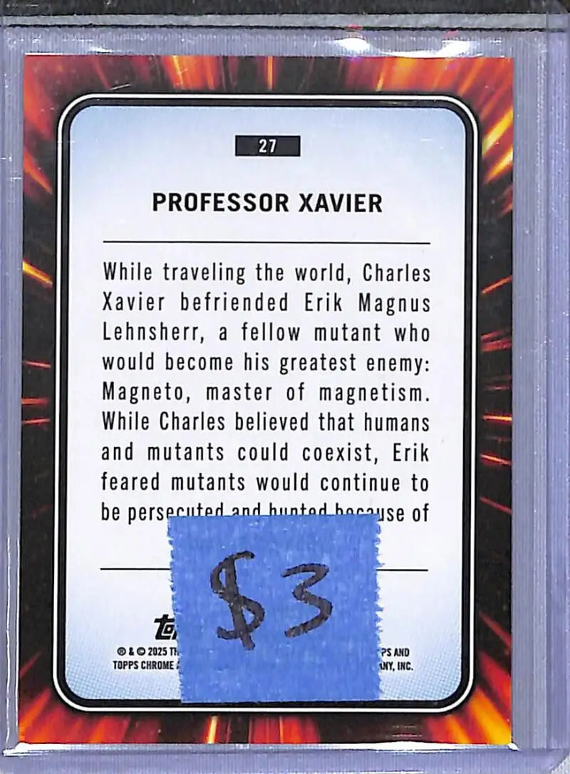 2025 Topps Chrome #27 Professor Xavier NM-MT - Non-Sports Card Single