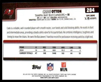 2025 Topps Chrome #284 Cade Otton - Football Card Single