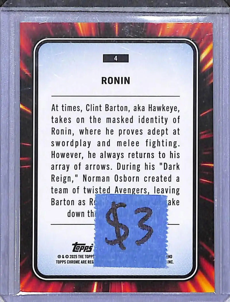 2025 Topps Chrome #4 Ronin NM-MT - Baseball Card Single