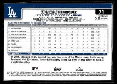 2025 Topps Chrome #71 Edgardo Henriquez X-Fractors - Baseball Card Single