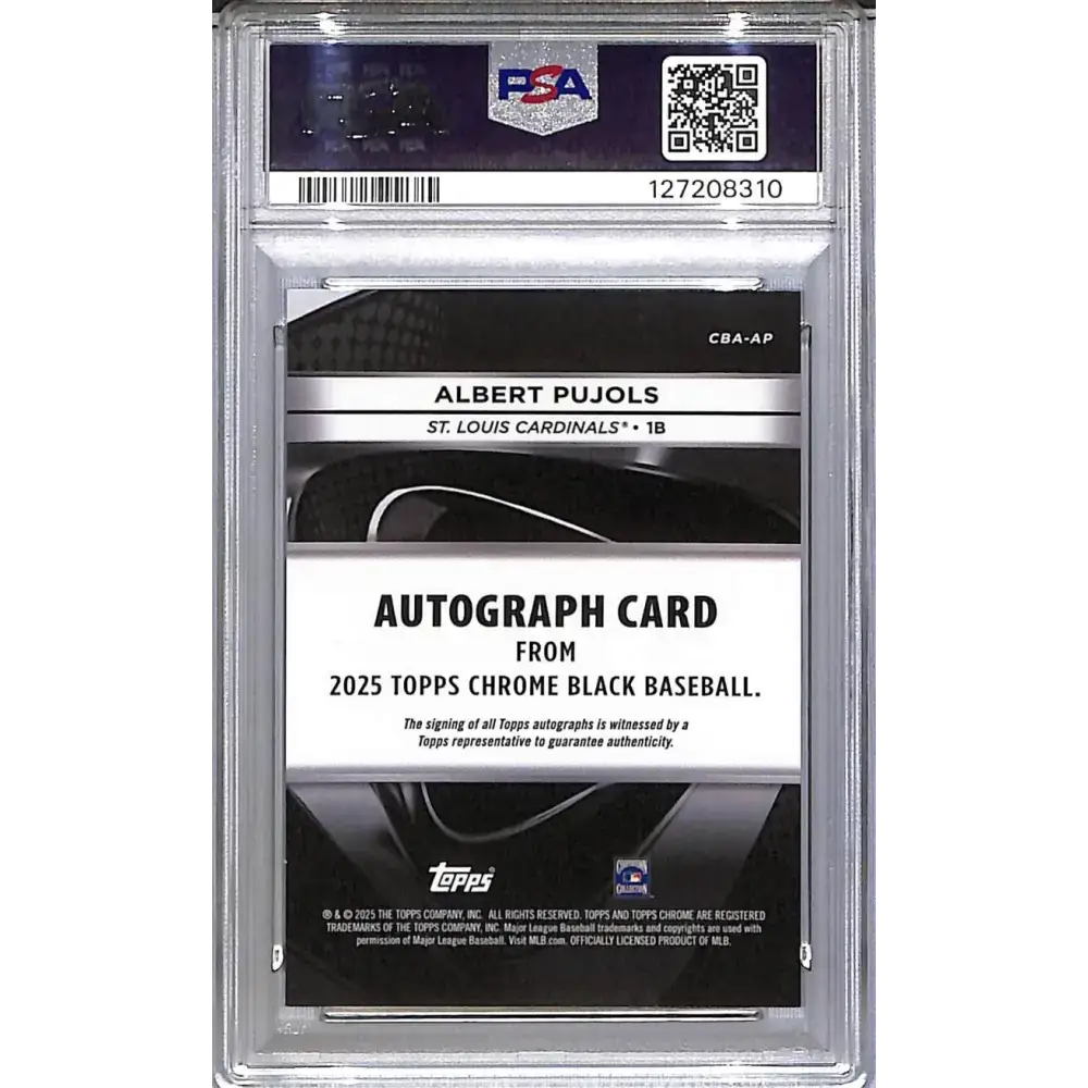 2025 Topps Chrome Black #CBA-AP Albert Pujols PSA 10 GEM MINT Auto St. Louis Cardinals - Baseball Card Single