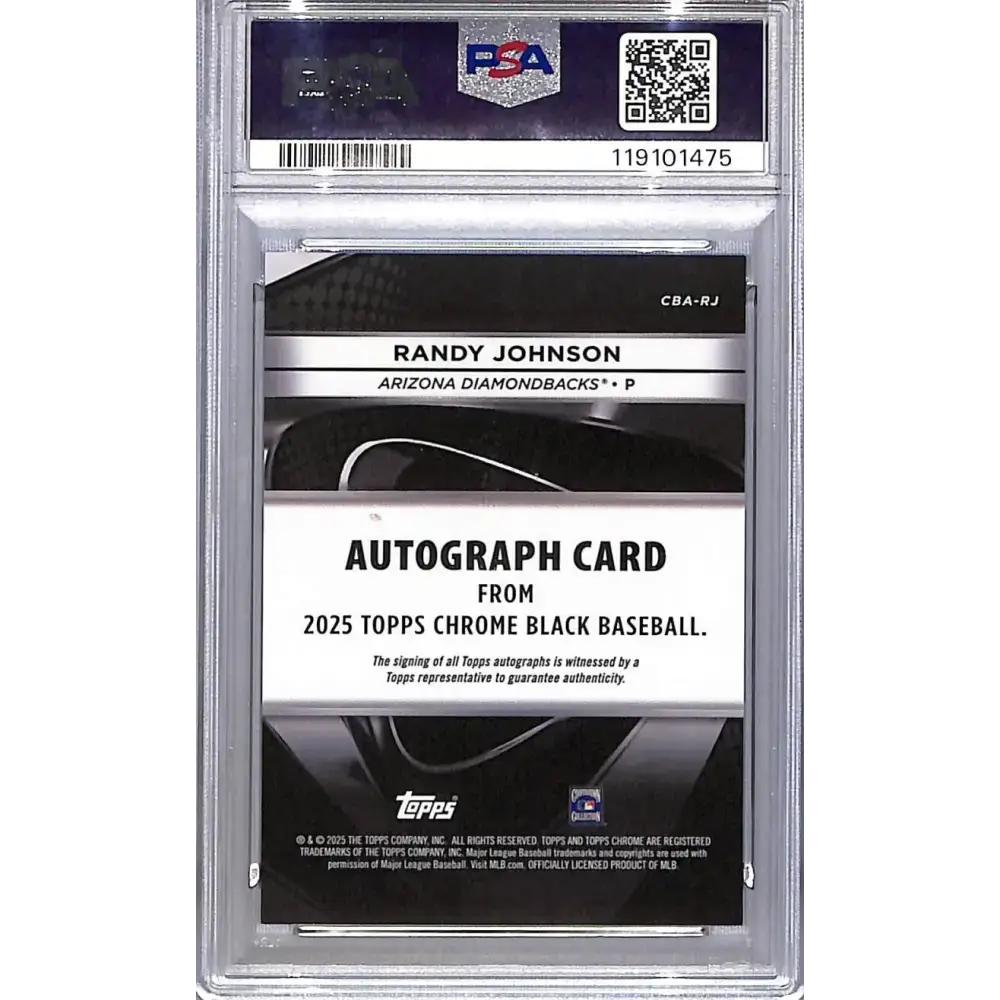 2025 Topps Chrome Black #CBA-RJ Randy Johnson PSA 9 MINT Auto Arizona Diamondbacks - Baseball Card Single