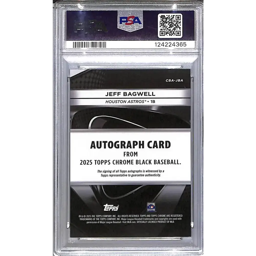 2025 Topps Chrome Black Gold Mini Diamond #CBA-JBA Jeff Bagwell PSA 9 MINT Auto 11/50 Houston Astros - Baseball Card