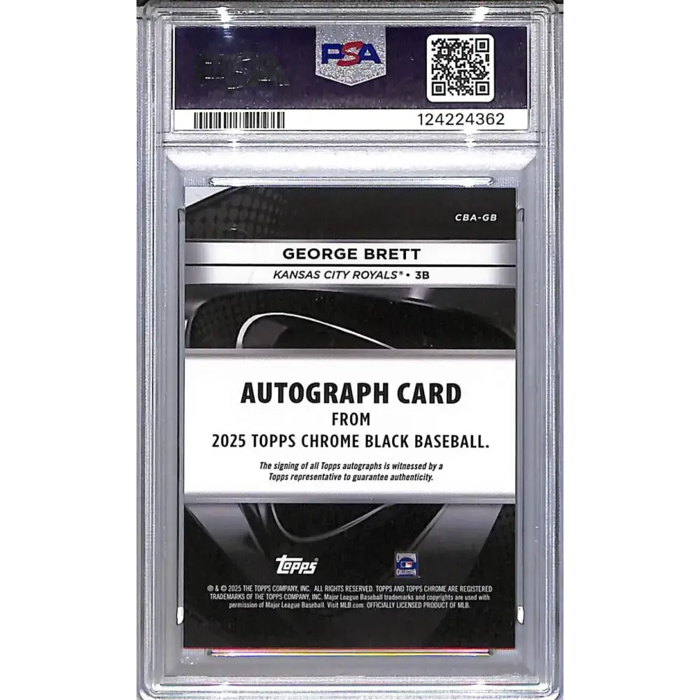 2025 Topps Chrome Black Orange #CBA-GB George Brett PSA 9 MINT Auto 17/25 Kansas City Royals - Baseball Card Single