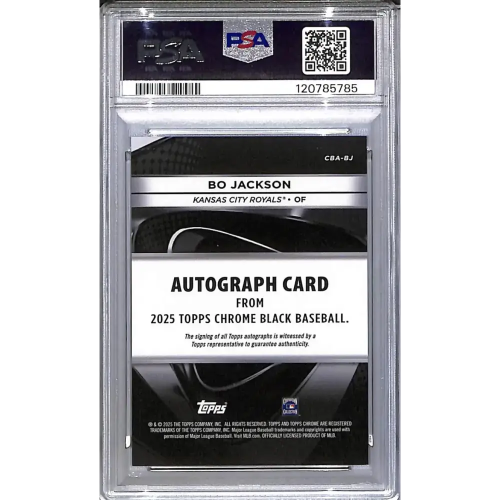 2025 Topps Chrome Black White #CBA-BJ Bo Jackson PSA 9 MINT Auto 4/10 Kansas City Royals - Baseball Card Single