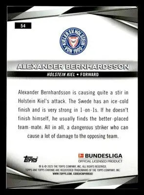 2025 Topps Chrome Bundesliga #54 Alexander Bernhardsson - Soccer Card Single