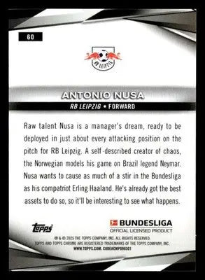 2025 Topps Chrome Bundesliga #60 Antonio Nusa - Soccer Card Single