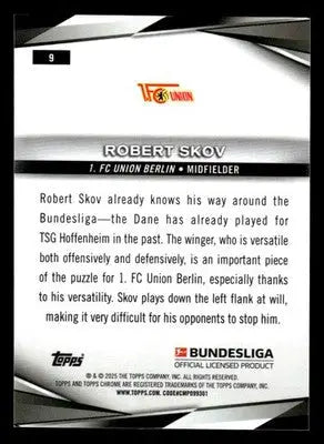 2025 Topps Chrome Bundesliga #9 Robert Skov - Soccer Card Single