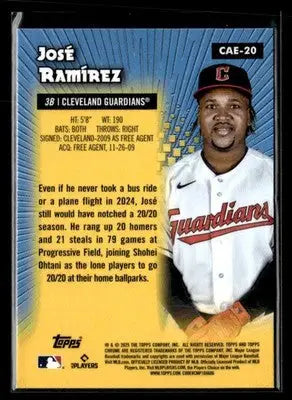 2025 Topps Chrome #CAE-20 Jose Ramirez Chrome All-Etch - Baseball Card Single