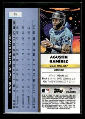 2025 Topps Chrome Cosmic Agustín Ramírez #55 RC Miami Marlins