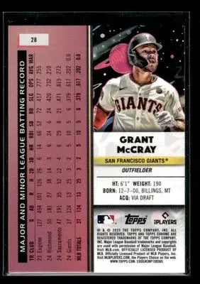 2025 Topps Chrome Cosmic Grant McCray #28 RC San Francisco Giants