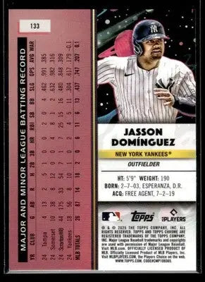 2025 Topps Chrome Cosmic Jasson Domínguez #133 New York Yankees