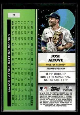 2025 Topps Chrome Cosmic Jose Altuve #22 Houston Astros - Baseball Card Single