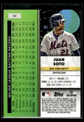 2025 Topps Chrome Cosmic Juan Soto #143 New York Mets
