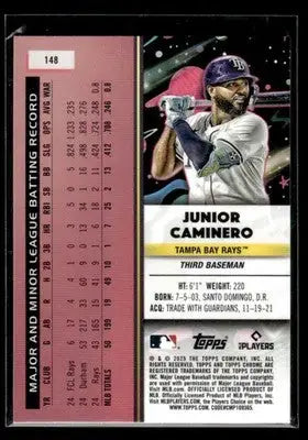2025 Topps Chrome Cosmic Junior Caminero #148 Tampa Bay Rays