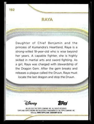 2025 Topps Chrome Disney #192 Raya Blue #054/150 - Non-Sports Card Single