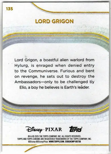 2025 Topps Chrome Disney Base Card 135 Lord Grigon - Non-Sports Card Single