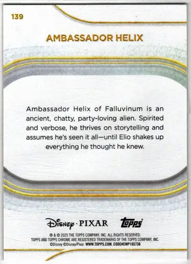2025 Topps Chrome Disney Base Card 139 Ambassador Helix - Non-Sports Card Single