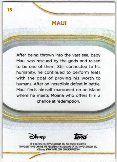 2025 Topps Chrome Disney Base Card 15 Maui - Non-Sports Card Single