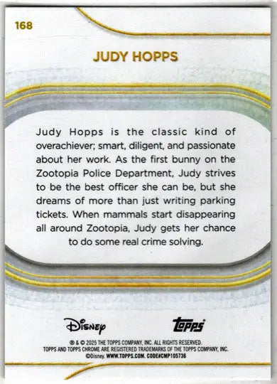 2025 Topps Chrome Disney Base Card 168 Judy Hopps - Non-Sports Card Single