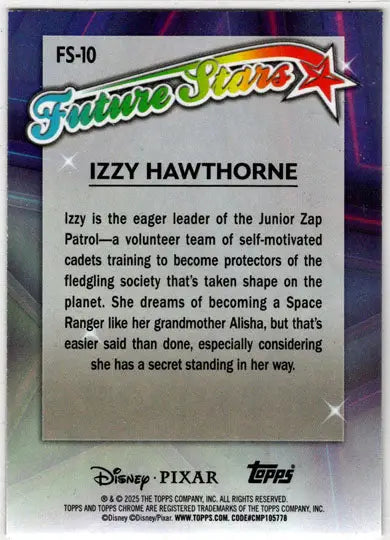 2025 Topps Chrome Disney Future Stars Insert Card FS-10 Izzy Hawthorne - Non-Sports Card Single