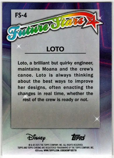 2025 Topps Chrome Disney Future Stars Insert Card FS-4 Loto - Non-Sports Card Single