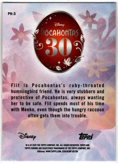 2025 Topps Chrome Disney Pocahontas 30th Anniversary Insert Card PH-3 Flit - Non-Sports Card Single