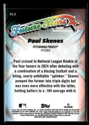 2025 Topps Chrome #FS-2 Paul Skenes Future Stars - Trading Card